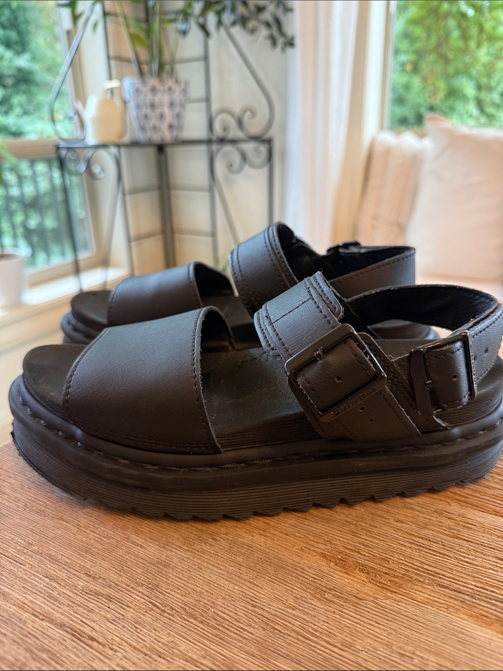 Dr. Martens Voss Black Platform Sandals with Buckle Straps - Picture 3 of 8